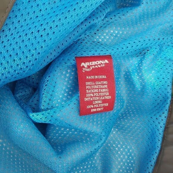 Arizona Jean Co Jacket Sz S Tan Navy Bright Blue - Picture 6 of 10